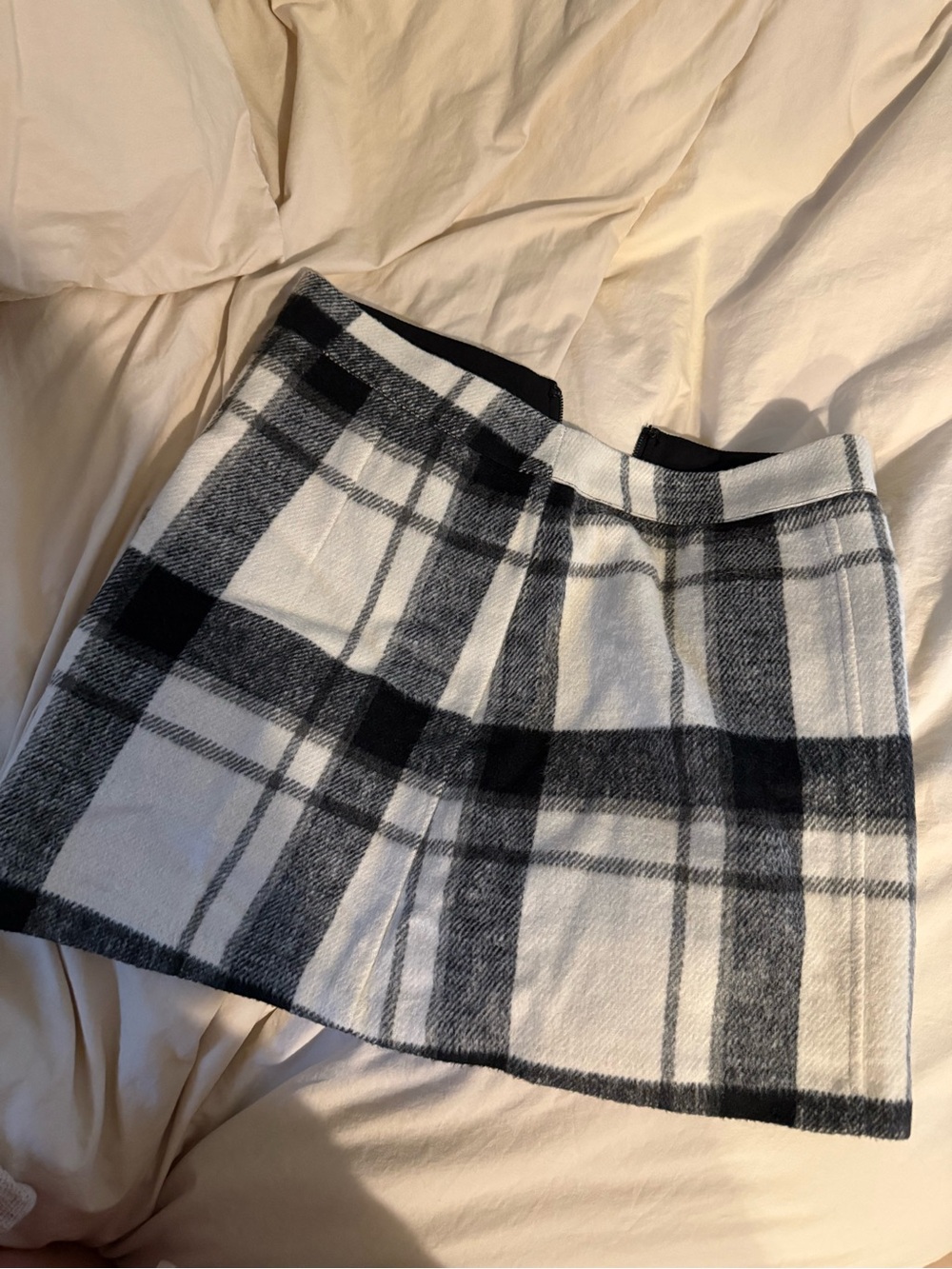 Lulu's Black and White Plaid Mini Skirt